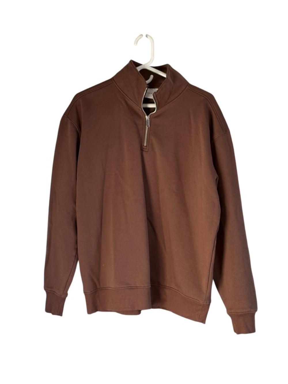 Plenum Studio Brown Mens Quarter Zip Sweatshirt Size Medium - Picture 3 of 6